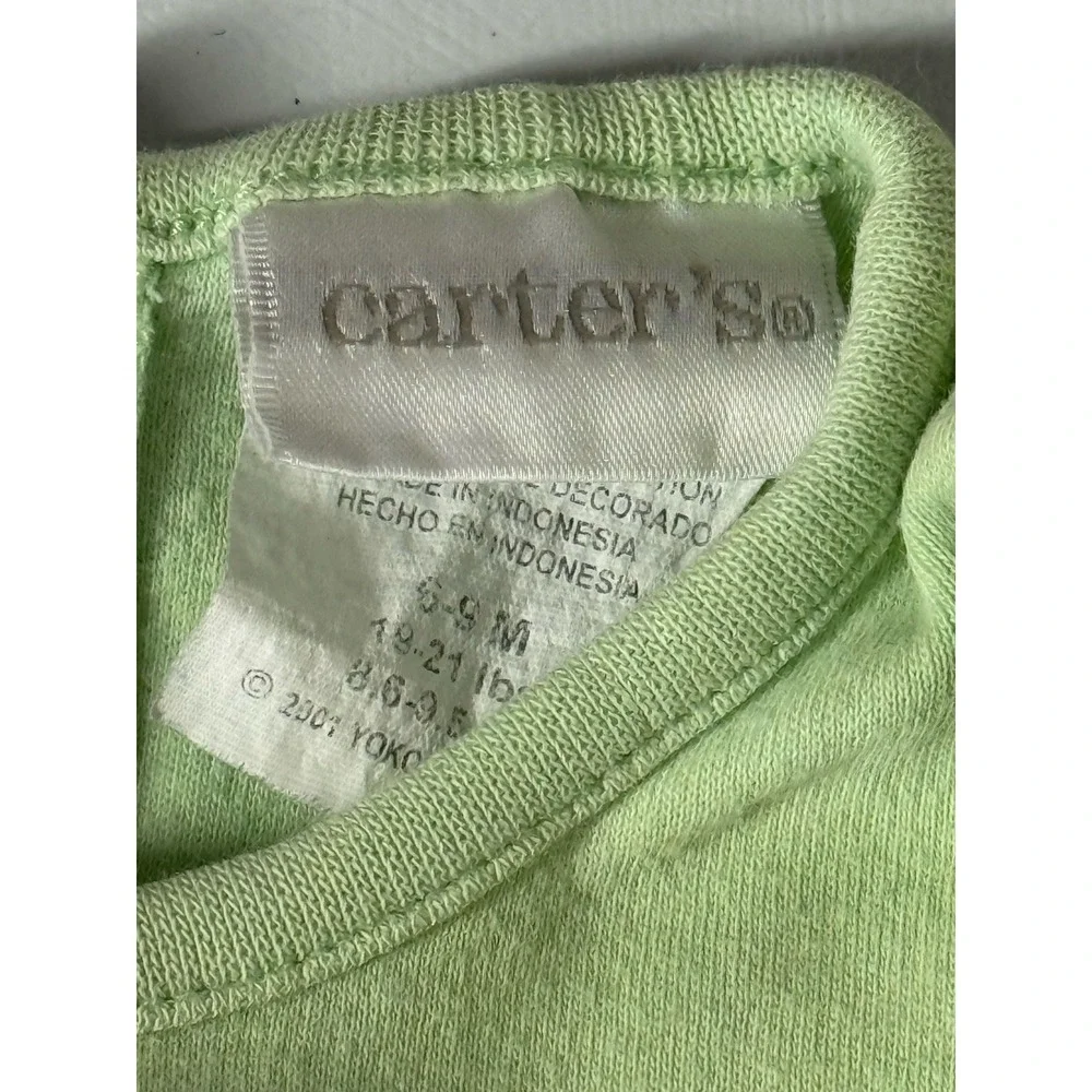 VTG Carter's John Lennon One Piece Green Outfit Imagine Lyrics Giraffes SZ 6-9 M